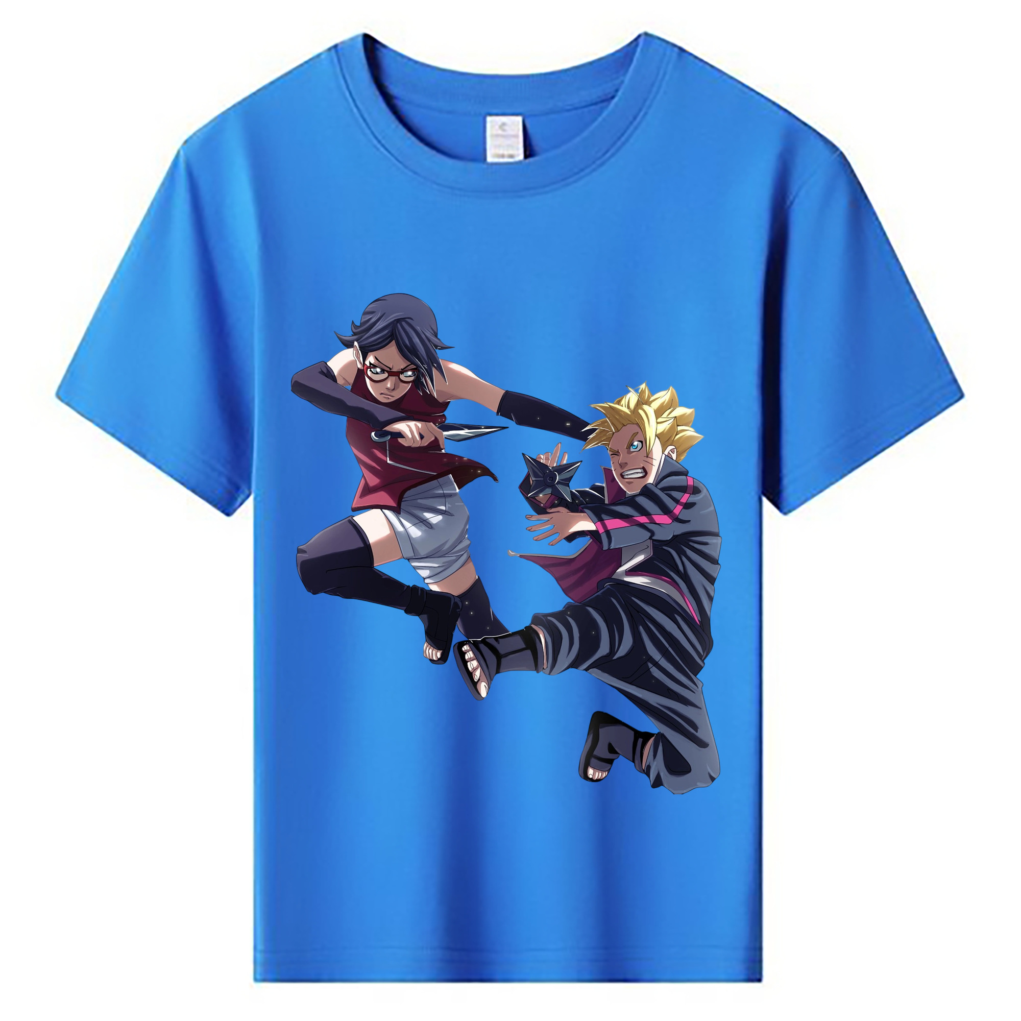 （画像用） NARUTO -ナルト- うちは サラダ Uchiha Sarada 綿100％キッズTシャツ（フロントプリント）